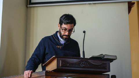 A man standing at a podium