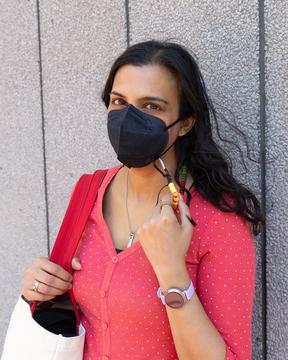 A person wearing a mask.